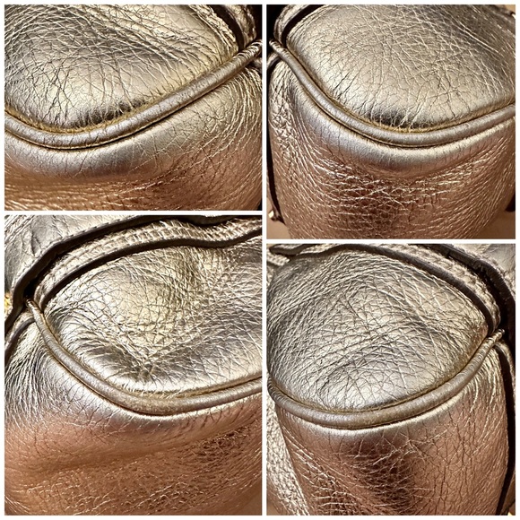 💯 BURBERRY Metallic Gold Satchel - Picture 9 of 16